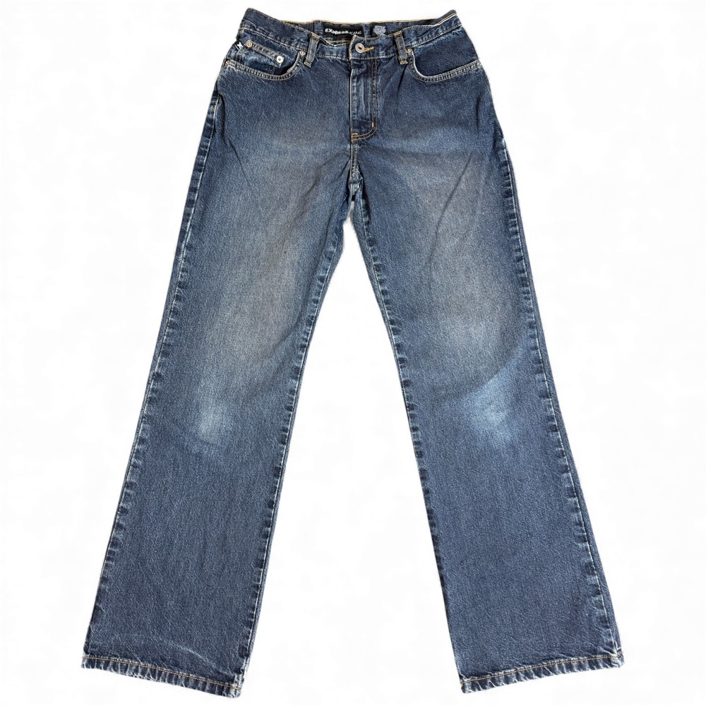Express Bootcut Jeans Womens 9/10 Blue Denim Cotton Medium Wash Straight Leg‎